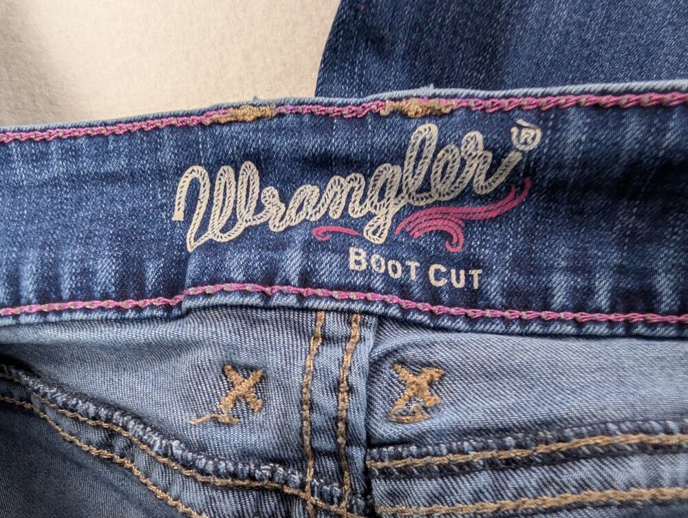 Wrangler Women’s Bootcut Jeans 5/6 x 34 Blue Western Y2K Stretch Denim